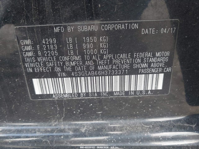 Subaru Impreza 2.0i Premium 2017 4S3GTAB66H3733371 Image 9