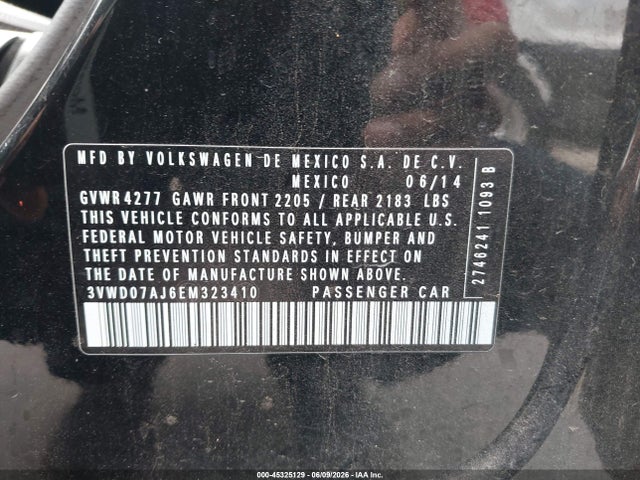 Продаж на аукціоні авто 2014 Volkswagen Jetta 1.8t Se, vin: 3VWD07AJ6EM323410, номер лоту: 45325129