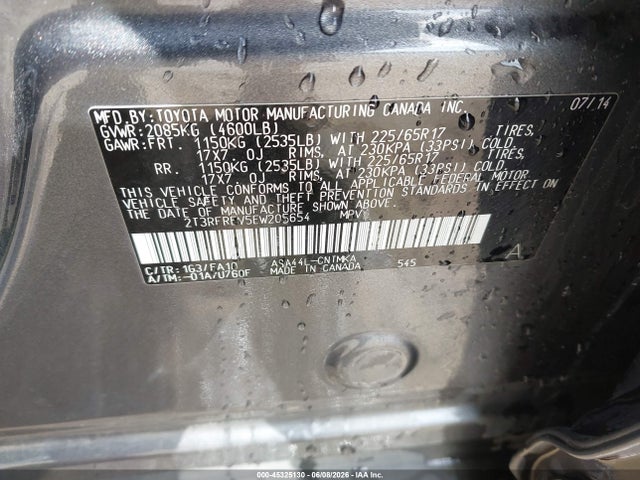Toyota Rav4 Xle 2014 2T3RFREV5EW205654 Image 9