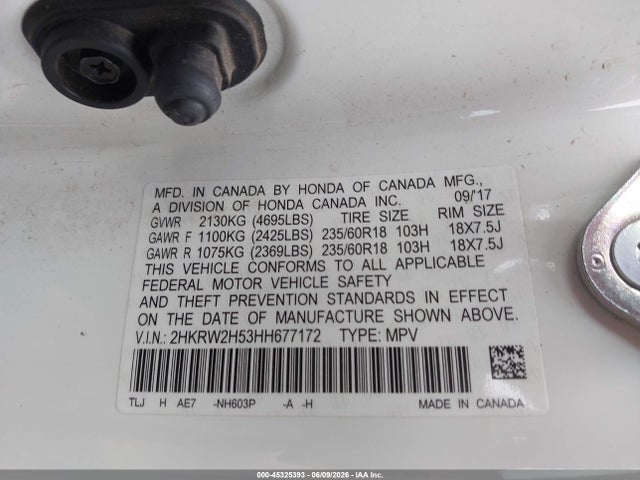2HKRW2H53HH677172 Honda CR-V EX