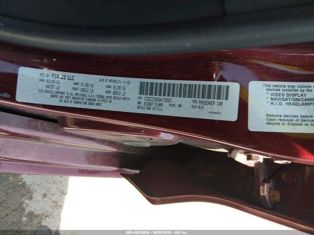 45325424 :رقم المزاد ، 1C3CCCCG4GN172323 vin ، 2016 Chrysler 200 C مزاد بيع