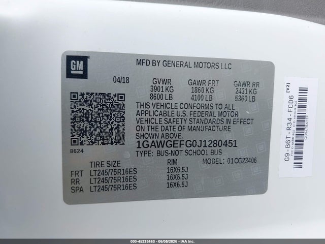 Chevrolet Express 2500 Ls 2018 1GAWGEFG0J1280451 Image 9