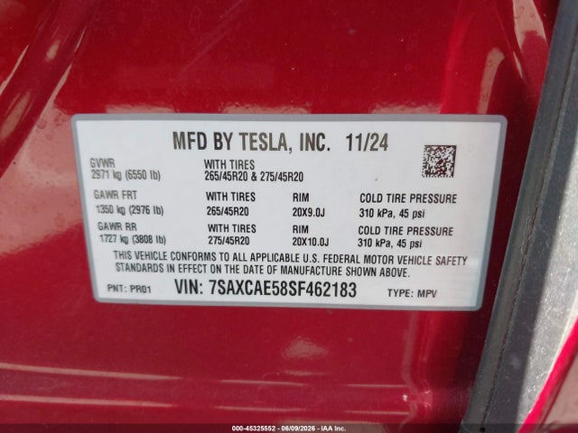 Tesla Model X Long Range 2025 7SAXCAE58SF462183 Image 9