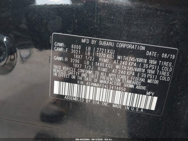 Subaru Ascent Premium 2020 4S4WMAFD4L3414850 Image 9
