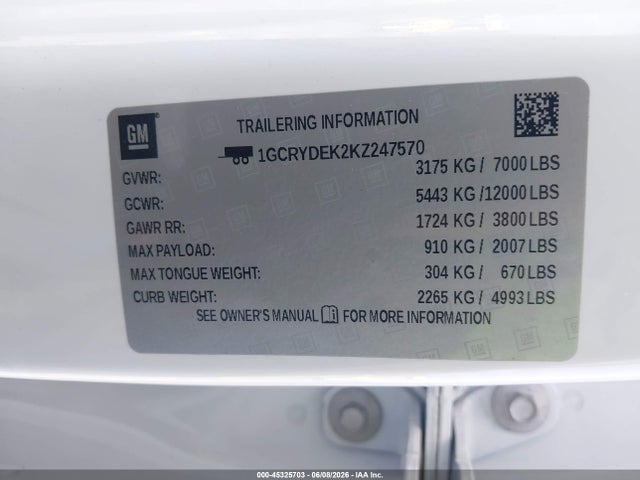 1GCRYDEK2KZ247570 Chevrolet Silverado 1500 Lt