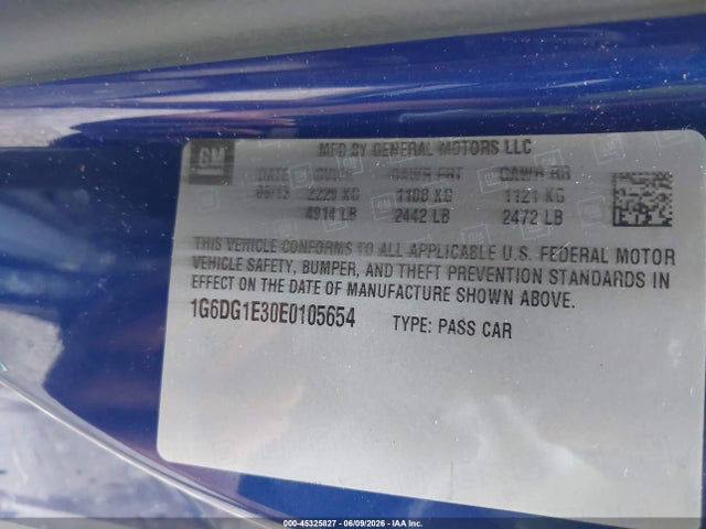 Продажа на аукционе авто 2014 Cadillac Cts Performance, vin: 1G6DG1E30E0105654, номер лота: 45325827