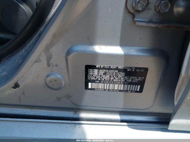 45325836 :رقم المزاد ، JF1VA1E63G9830747 vin ، 2016 Subaru Wrx Premium مزاد بيع