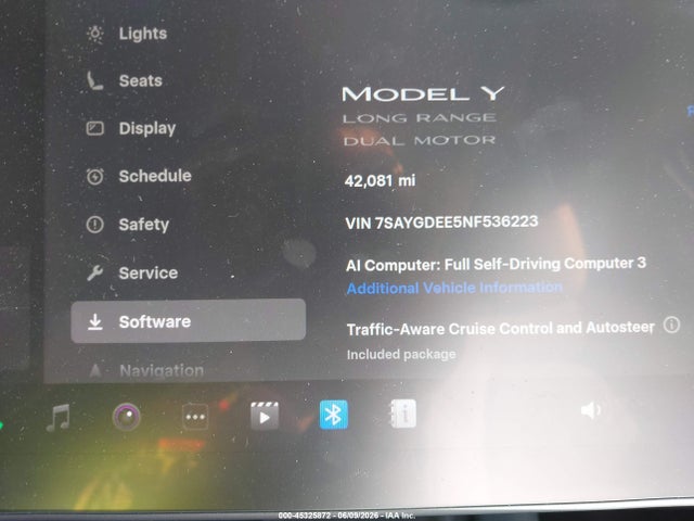 Aukcja sprzedaży 2022 Tesla Model Y Long Range Dual Motor All-wheel Drive, vin: 7SAYGDEE5NF536223, numer aukcji: 45325872