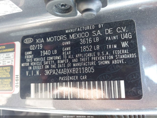 KIA RIO S 2019 3KPA24ABXKE211805 Image 9