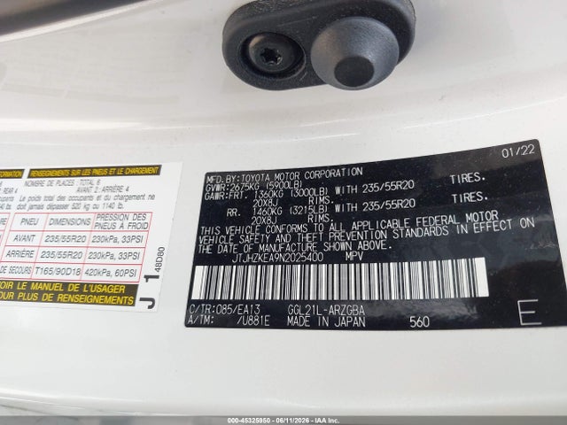 Продажа на аукционе авто 2022 Lexus Rx 350l, vin: JTJHZKEA9N2025400, номер лота: 45325950