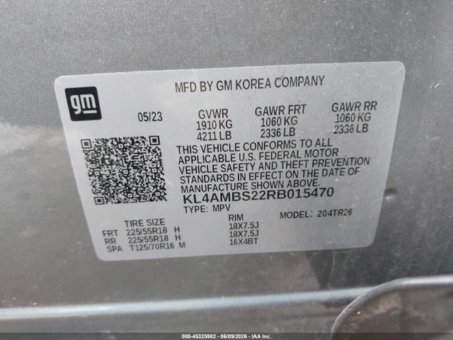 2024 Buick Encore Gx Preferred Fwd მანქანა იყიდება აუქციონზე, vin: KL4AMBS22RB015470, აუქციონის ნომერი: 45325982