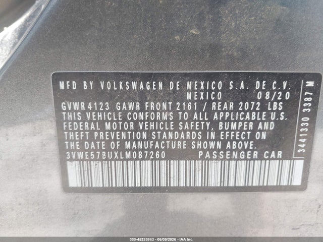 3VWE57BUXLM087260 Volkswagen Jetta 1.4t Sel