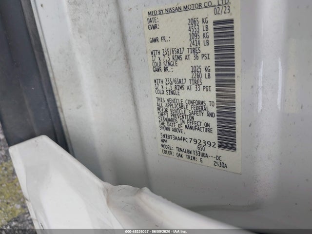 Продажа на аукционе авто 2023 Nissan Rogue S Fwd, vin: 5N1BT3AA4PC792392, номер лота: 45326037