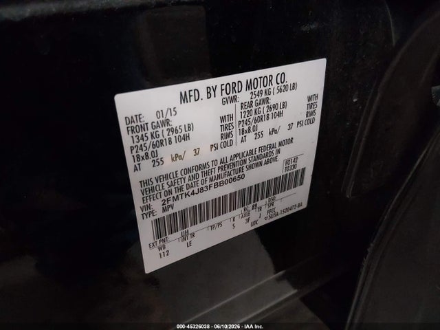 2FMTK4J83FBB00650 Ford EDGE SEL