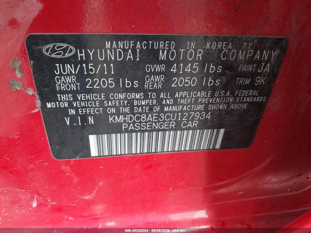 Aukcja sprzedaży 2012 Hyundai Elantra Touring Se, vin: KMHDC8AE3CU127934, numer aukcji: 45326204