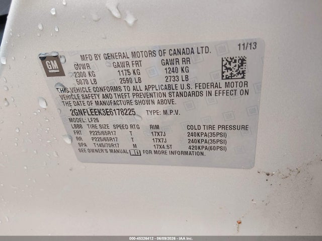 Aukcja sprzedaży 2014 Chevrolet Equinox Ls, vin: 2GNFLEEK3E6178225, numer aukcji: 45326412
