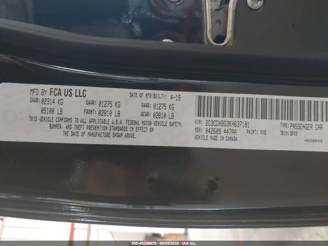 Dodge Charger Sxt Rwd 2019 2C3CDXBG3KH637181 Image 9