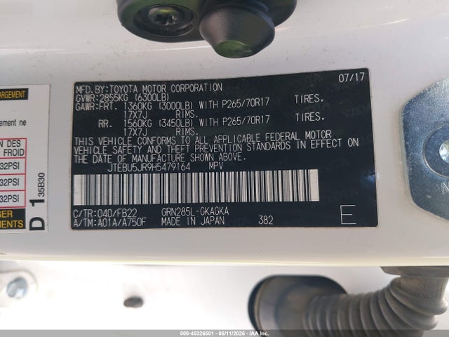 Toyota 4RUNNER SR5 2017 JTEBU5JR9H5479164 Image 9
