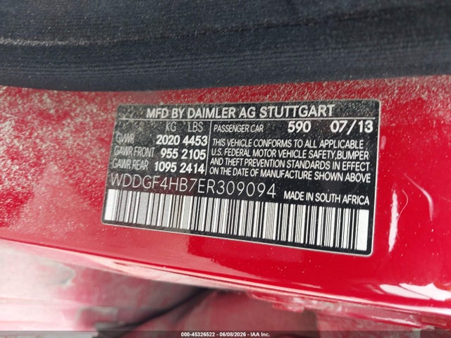 45326522 :رقم المزاد ، WDDGF4HB7ER309094 vin ، 2014 Mercedes-benz C 250 Sport مزاد بيع