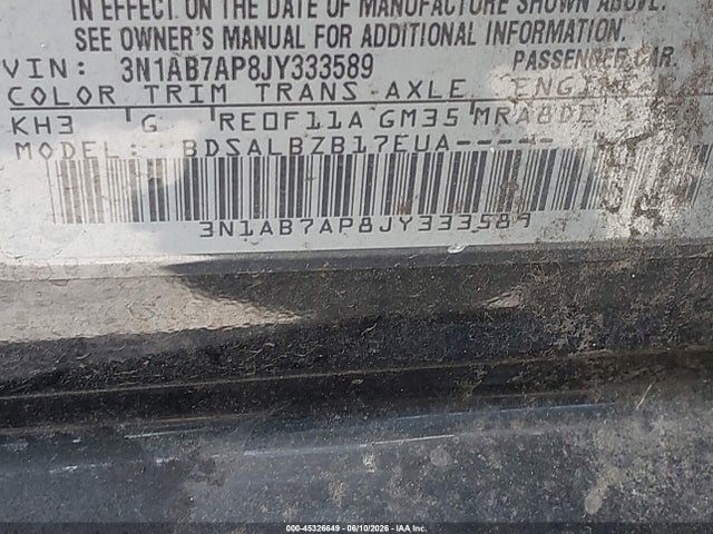 Nissan SENTRA S 2018 3N1AB7AP8JY333589 Image 9