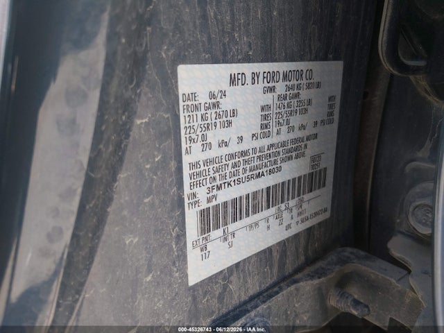 Продажа на аукционе авто 2024 Ford Mustang Mach-e Select, vin: 3FMTK1SU5RMA18030, номер лота: 45326743