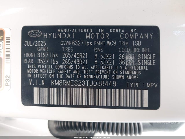 Hyundai Palisade Calligraphy 2026 KM8RMES23TU038449 Image 9