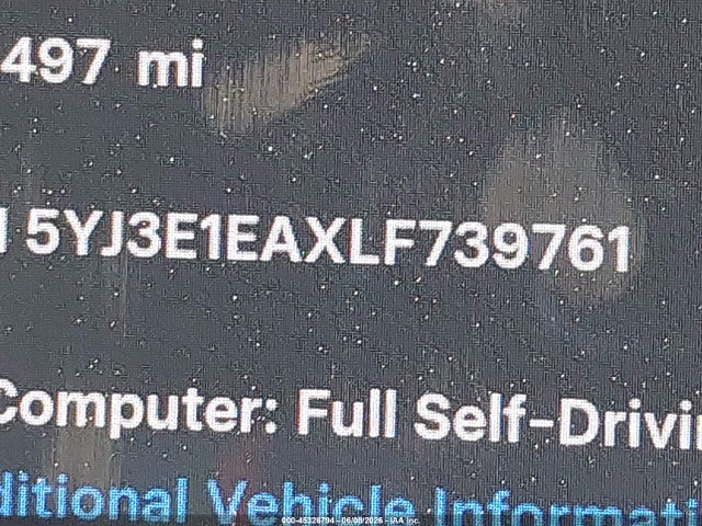 Продаж на аукціоні авто 2020 Tesla Model 3 Standard Range Plus Rear-wheel Drive/standard Range Rear-wheel Drive, vin: 5YJ3E1EAXLF739761, номер лоту: 45326794