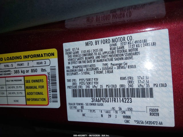 Ford Fusion Energi Titanium 2015 3FA6P0SU1FR114223 Image 9