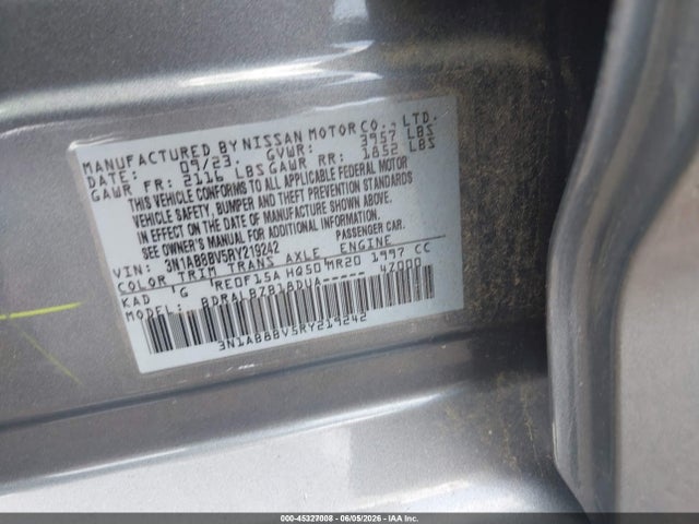 Aukcja sprzedaży 2024 Nissan Sentra S Xtronic Cvt, vin: 3N1AB8BV5RY219242, numer aukcji: 45327008