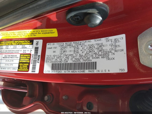 Продаж на аукціоні авто 2013 Toyota Tacoma Prerunner, vin: 5TFJX4GNXDX021220, номер лоту: 45327024