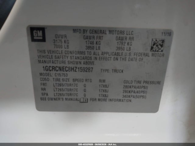 Chevrolet Silverado 1500 Wt 2017 1GCRCNEC8HZ159287 Image 9