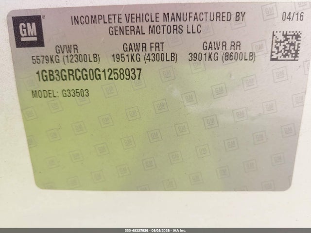 1GB3GRCG0G1258937 Chevrolet Express Cutaway 3500