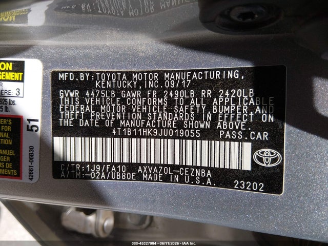 Toyota CAMRY LE 2018 4T1B11HK9JU019055 Image 9