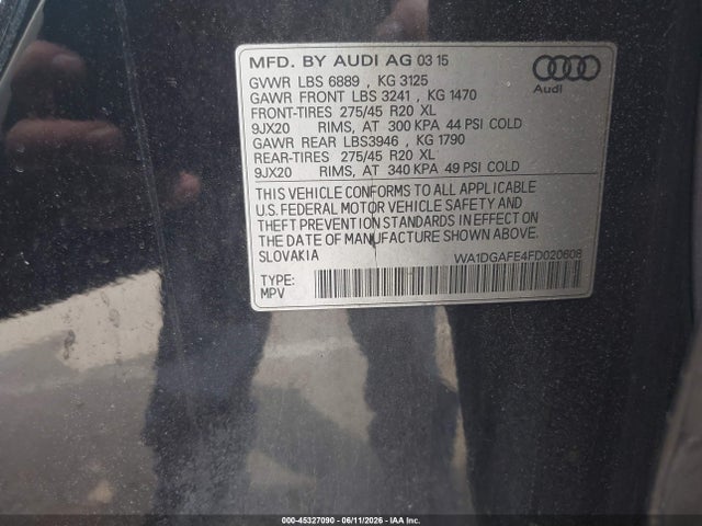 WA1DGAFE4FD020608 Audi Q7 3.0t S Line Prestige