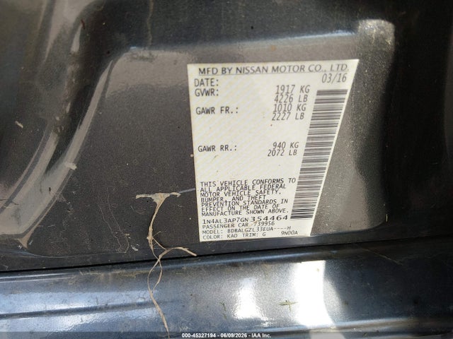 Nissan Altima 2.5 S 2016 1N4AL3AP7GN354464 Image 9