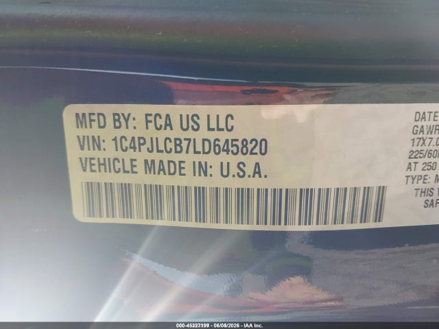 1C4PJLCB7LD645820 Jeep Cherokee Latitude Fwd