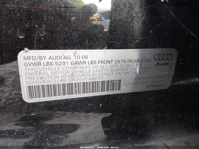 Продажа на аукционе авто 2007 Audi A6 3.2, vin: WAUDH74F57N067253, номер лота: 45327217