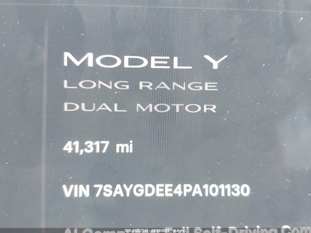 Продажа на аукционе авто 2023 Tesla Model Y Awd/long Range Dual Motor All-wheel Drive, vin: 7SAYGDEE4PA101130, номер лота: 45327249