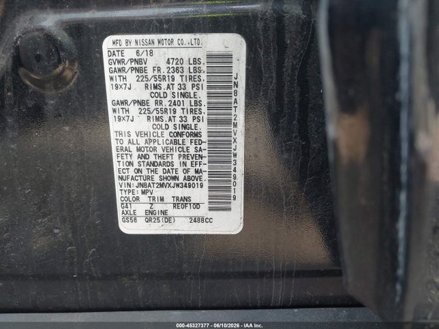 Nissan Rogue Sl 2018 JN8AT2MVXJW349019 Image 9