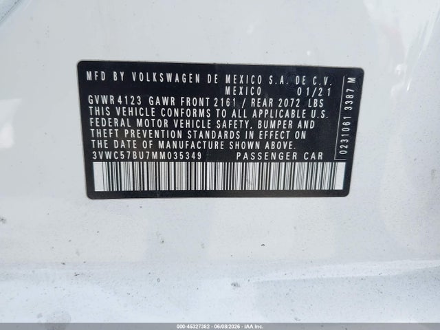 3VWC57BU7MM035349 Volkswagen Jetta 1.4t R-line/1.4t S/1.4t Se