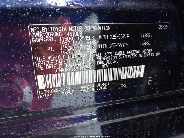 JTMA1RFV5SJ043898 Toyota Rav4 Xle Premium