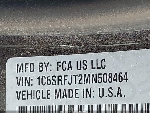 Aukcja sprzedaży 2021 Ram 1500 Laramie  4x4 5'7 Box, vin: 1C6SRFJT2MN508464, numer aukcji: 45327435