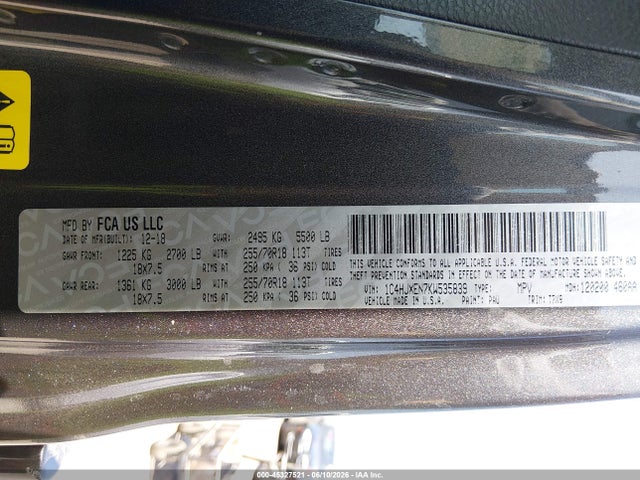 1C4HJXEN7KW535839 Jeep Wrangler Unlimited Sahara 4x4