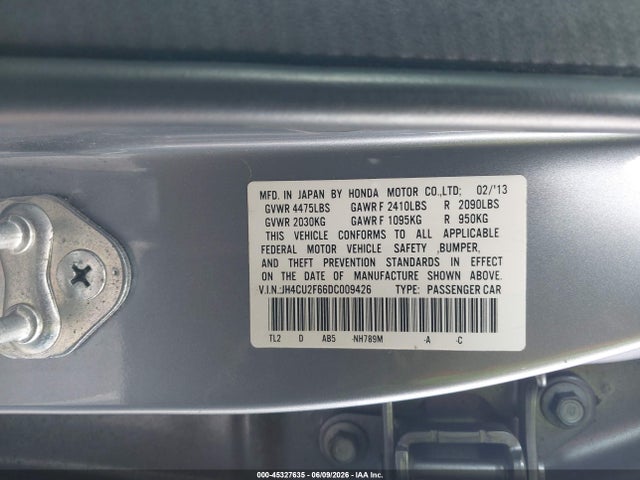Aukcja sprzedaży 2013 Acura Tsx 2.4, vin: JH4CU2F66DC009426, numer aukcji: 45327635