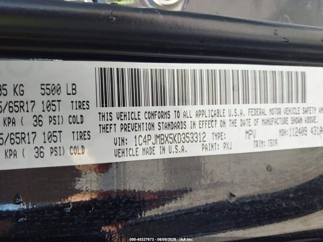 Jeep Cherokee Trailhawk 4x4 2019 1C4PJMBX5KD353312 Image 9