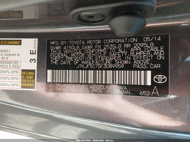 Aukcja sprzedaży 2015 Scion Tc, vin: JTKJF5C75F3089959, numer aukcji: 45327808
