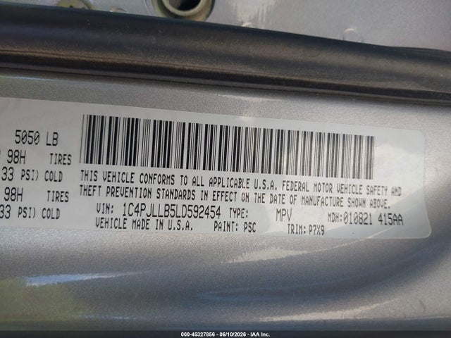 Aukcja sprzedaży 2020 Jeep Cherokee Altitude Fwd, vin: 1C4PJLLB5LD592454, numer aukcji: 45327856