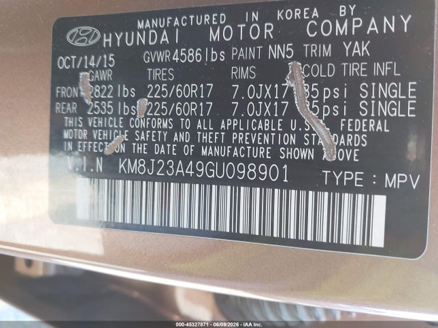 Hyundai TUCSON SE 2016 KM8J23A49GU098901 Image 9