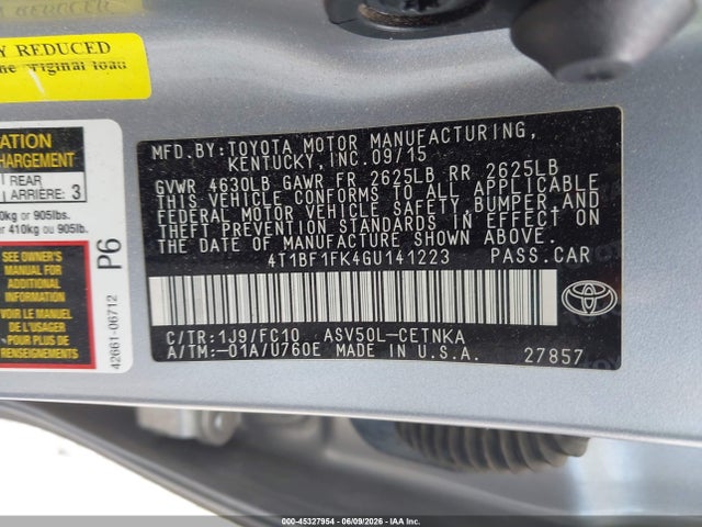 Toyota CAMRY LE 2016 4T1BF1FK4GU141223 Image 9