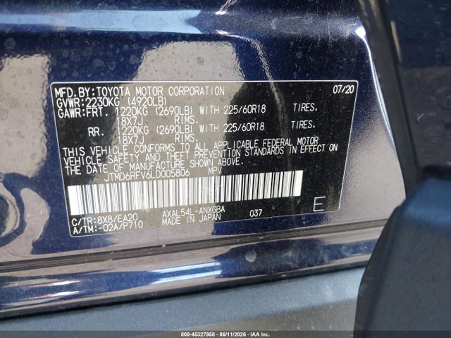 JTMD6RFV6LD005806 Toyota Rav4 Hybrid Limited